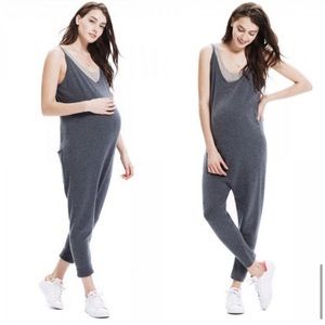 Hatch The Knit Onesie Merino Wool Cashmere Jumpsuit Grey One Size Maternity
